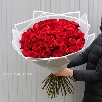 Купить Букет из 51 длинной розы 80 см Red Naomi в Краснодаре
