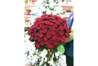 Букет из 51 красной розы Премиум (80 см) купить недорого, доставка -  магазин цветов Абари в Омске