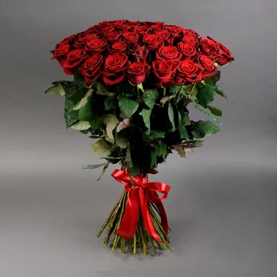 Монобукет из 51 розы (40-50см) - Доставка цветов в Астане