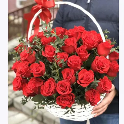 Корзина из 51 розы №71 - 🌹 Цветы Новосибирск заказ: