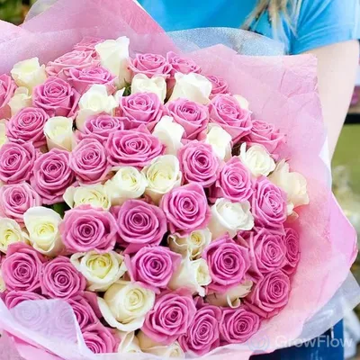 Букет из 75 разноцветных роз 40 см заказать с доставкой - TopFlowers