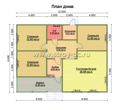 Каркасно-щитовой дом 9х12 м с террасой проект Д86 в Санкт-Петербурге