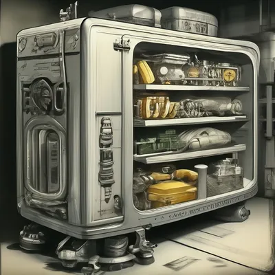 Холодильник под английскую телефонную будку - Аэрография - Портфолио - Mike  Tsendra
