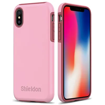 SHIELDON iPhone XS / iPhone X Case - Pink color Case for Apple iPhone X / iPhone  10 - Plateau Series