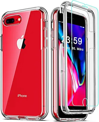 Amazon.com: COOLQO Compatible for iPhone 8 Plus Case iPhone 7 Plus Case, [2  Pack Tempered Glass Screen Protector] [Hard PC+Soft TPU] [3 in 1] Full Body  Coverage Protective Shockproof Silicone Phone Cover,