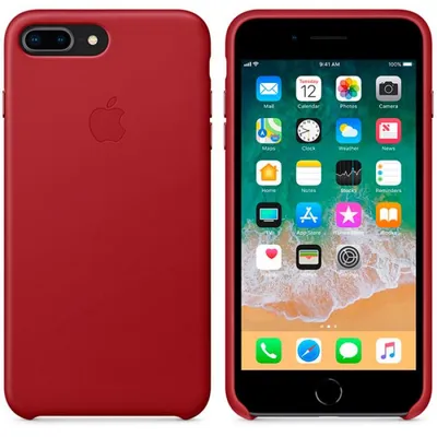 Чехол для iPhone Apple iPhone 8 Plus / 7 Plus Leather RED купить в Москве.  Цена 4 190 ₽: характеристики, отзывы, обзор, фото - MSK-Apple.ru