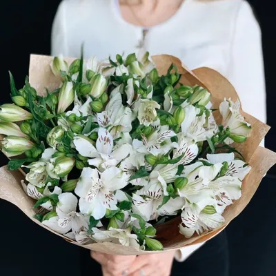 Alstroemeria in White | Modern Styling in a White Vase