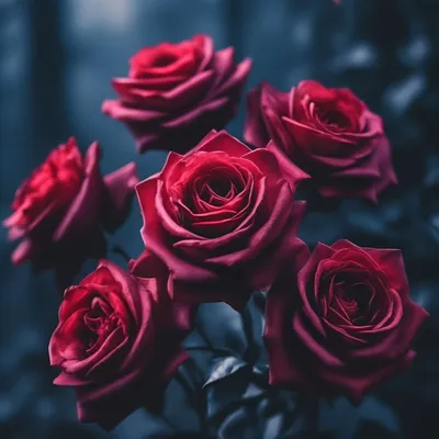 Обои цветы, алые, букет, Розы на рабочий стол