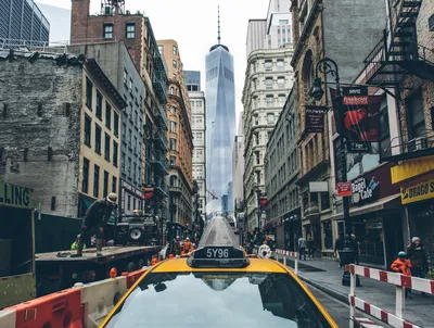 Обои америка, usa, new york, нью йорк, улица, такси на рабочий стол