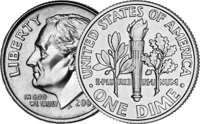 Монета 10 центов США /10 cents USA (1986) XF KM# 195a