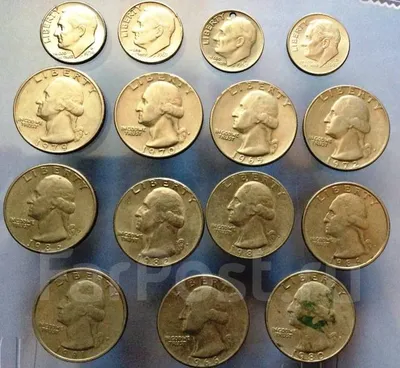 Американские монеты, б/у, в наличии. Цена: 300₽ во Владивостоке