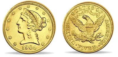 Подлинные монеты с изображением \"Свободы\"