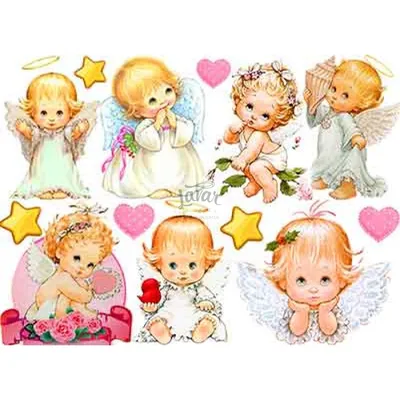 Вафельные картинки «Ангелочки» - купить Вафельные картинки в  интернет-магазине Forcakes.kz