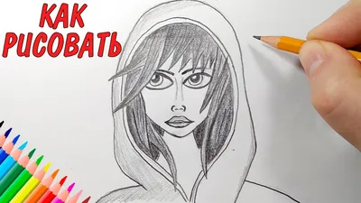 Как нарисовать аниме девушку с длинными волосами карандашом | Рисунки, Аниме,  Рисовать