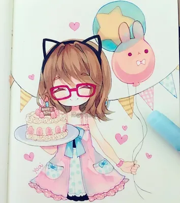Красивые аниме открытки с днем рождения другу