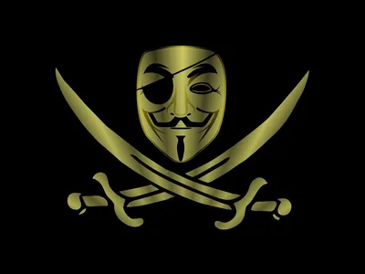 Картинка анонимус, минимализм, Anonymous, фон, пират, маска, шпаги  1400x1050 скачать обои на рабочий стол бесплатно, фото 71652