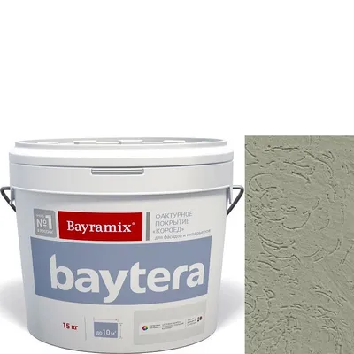 Купить Текстурное покрытие \"Байтера Мокрая стена 077\" (Baytera) фактурное  для внутр/наруж работ мелкая фракция (M) 1,2 - 2 мм-15кг Bayramix — в  магазине Талантливый Маляр -