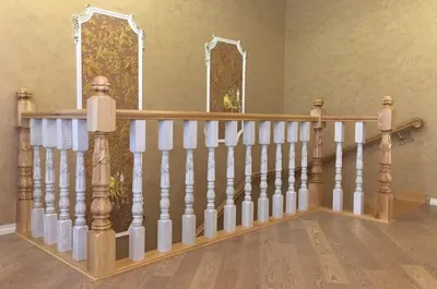 Деревянная лестница с прямыми балясинами ЛС-1146 - купить в Москве, цена от  454000 руб.