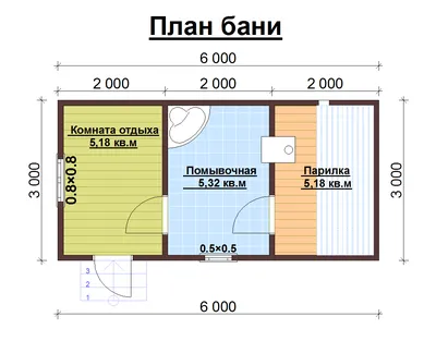 Баня из бруса 6х3 150х150 – проект площадью 18 м2, цена от 519000 ₽ в СПб