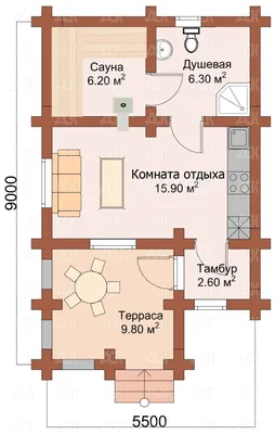 Строительство бани \"30м²\" | Проекты от \"ART Строй\"