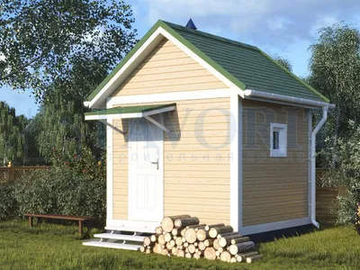Каркасная баня с фасадом Хауберк 6*2,4 м | Бани Карелии