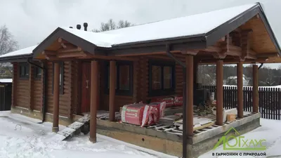 Каркасная баня с террасой \"под ключ\" в Лососином | Бани Карелии