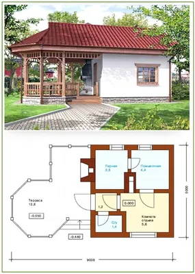 Баня с беседкой - некоторые проекты и строительство по ним | Small house  design architecture, Bamboo house design, Model house plan