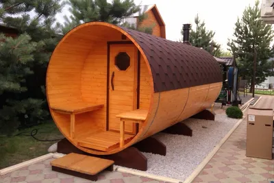 Баня-бочка из кедра (диаметр 2.3м, длина 3.0м) на 2 отделения купить дом  или баню под ключ в Минске