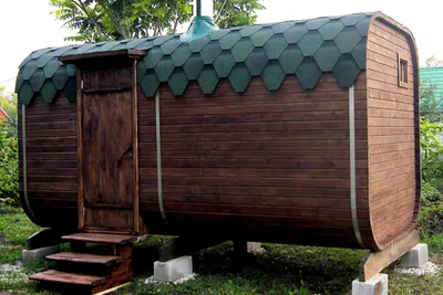 Печной двор - изготовление видовой бани-бочки в Севастополе
