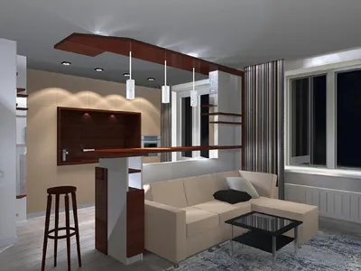 Барная стойка в гостиной | Интерьер и дизайн комнаты с барной стойкой