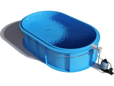 Полипропиленовая чаша бассейна 5 х 2,5 х 1,2м овальная + фильтрация -  ModernPools Shop
