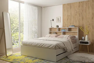 Белая глянцевая кровать с боковыми парящими тумбами с выдвижными ящиками, в  спальню. Современная парящая кровать хорошо подойдёт для… | Instagram