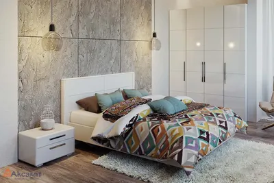 2023 СПАЛЬНИ фото белая глянцевая спальня с перегородкой, Киев, Андрей  Гординский