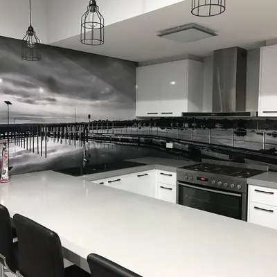 Чёрно-белое стекло - скинали для кухни (ID#933973653), цена: 2500 ₴, купить  на Prom.ua