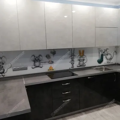 Фото - Скинали из стекла для черно-белой кухни в Минске | Kenazgroup.pro