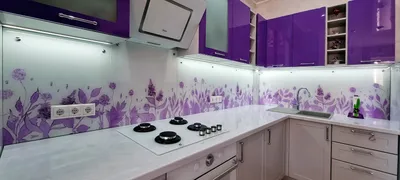 Скинали на кухню с фотопечатью. Панель из стекла с фото на заказ в Москве