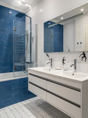 Бело синяя ванная комната фото фотографии