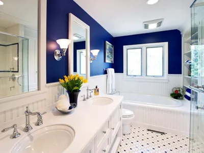 бело-синяя ванная комната - Поиск в Google | Deco salle de bain, Salle de  bains moderne, Salle de bain design