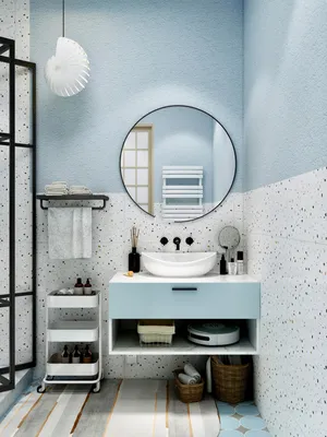 Привлекательная синяя ванная комната, которую можно попробовать дома | TONA  Ванна