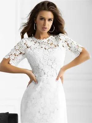 Ажурное платье Цвет Белый - RESERVED - 0848C-00X