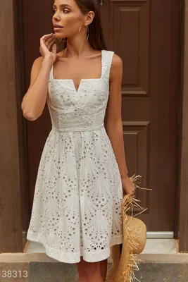 Белое ажурное платье (арт. 38313) ♡ интернет-магазин Gepur