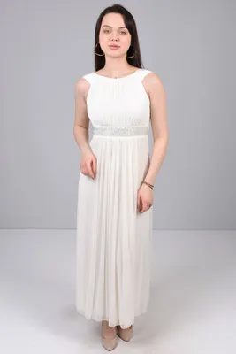 Белое платье с пол с пояском из стразов артикул 200577 цвет молочный👗  напрокат 3 900 ₽ ⭐ купить 13 000 ₽ в Екатеринбурге
