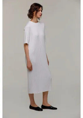 Купити прямое миди-платье белое 7345 цвет белый | КОЛЛЕКЦИИ Весна-Лето 2023  | Rito