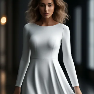 Белое прямое платье-трапеция без …» — создано в Шедевруме