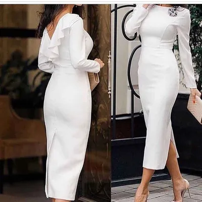 Купить прямое платье с рукавом фонарик и карманами jdn11 белое в интернет  магазине mirplatev.ru недорого, от 2990.0000 рублей