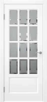 Межкомнатная дверь FM002 (массив сосны, эмаль белая, стекло с фацетом) —  44590 руб | 8007