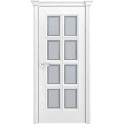 Межкомнатная окрашенная дверь Скин 5 белый со стеклом цены и фото - купить  в интернет магазине Двери.Тут
