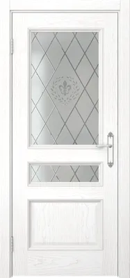 Межкомнатная дверь SK003 (шпон ясень белый, стекло с гравировкой) — 26960  руб | 5123