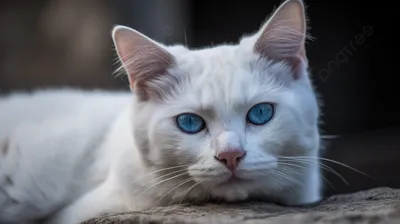 Удивительный образ белых кошек с голубыми глазами в png