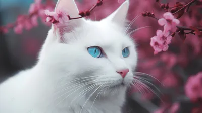 Скачать бесплатно фото белых кошек с голубыми глазами в webp